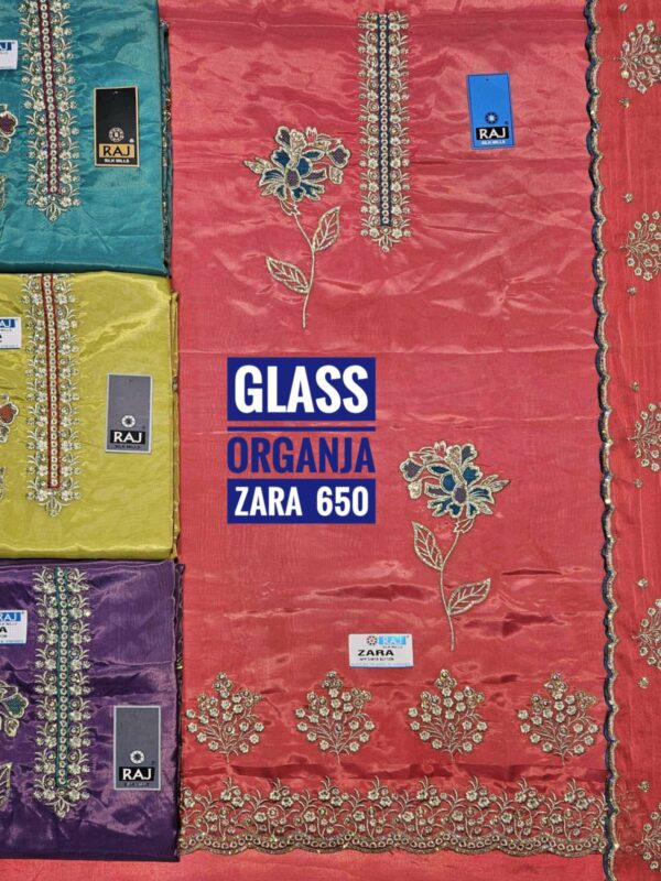 Raj Silk Mills Glass Top Nazneen Dupatta Unstitched Suits