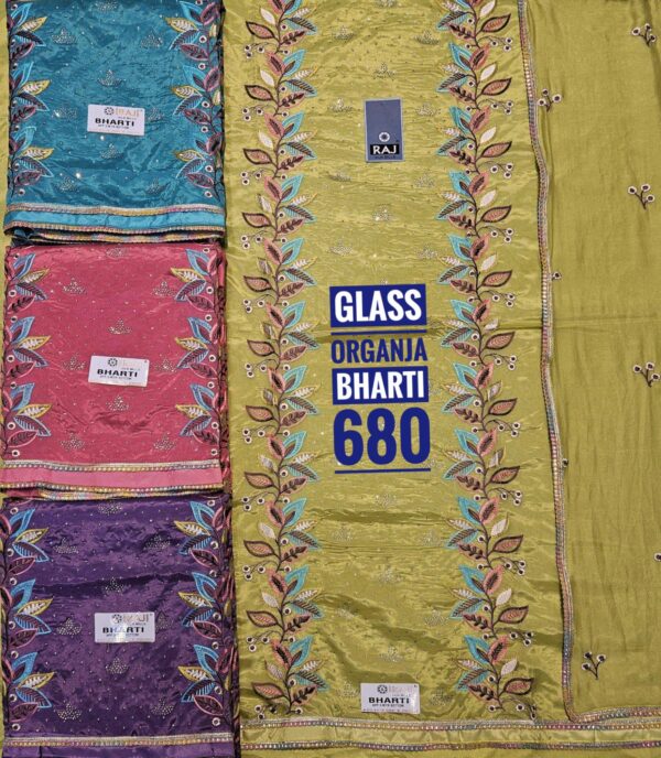 Raj Silk Mills Glass Top Nazneen Dupatta Unstitched Suits