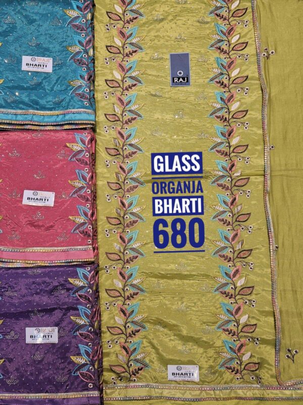 Raj Silk Mills Glass Top Nazneen Dupatta Unstitched Suits