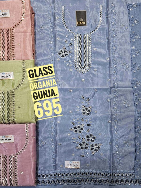 Raj Silk Mills Glass Top Nazneen Dupatta Unstitched Suits