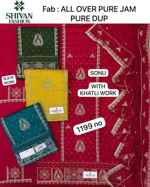 Shivansh Shimmer Top Pure Chiffon Dupatta Unstitched Suits