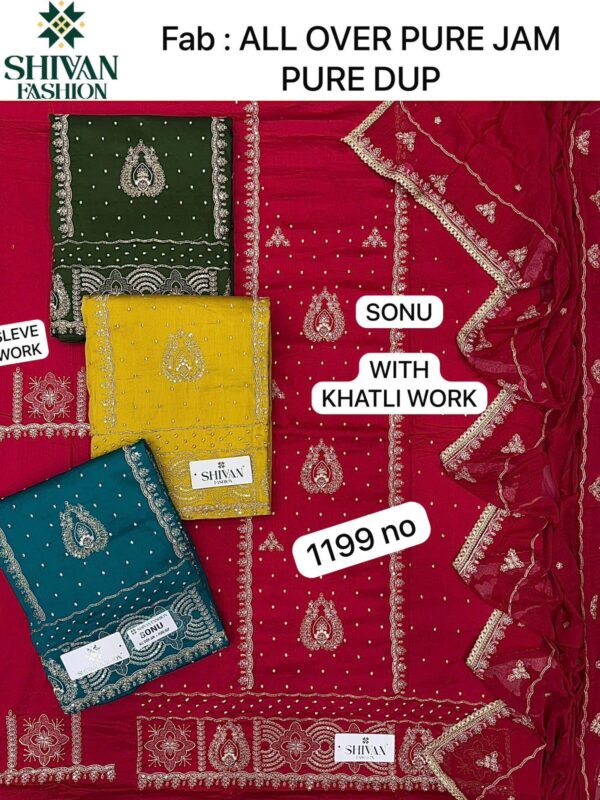 165628 Shivansh Shimmer Top Pure Chiffon Dupatta Unstitched Suits