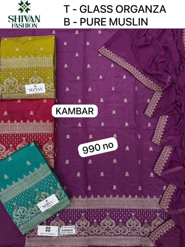 165670 Shivansh Glass Top Pure Chiffon Dupatta Unstitched Suits