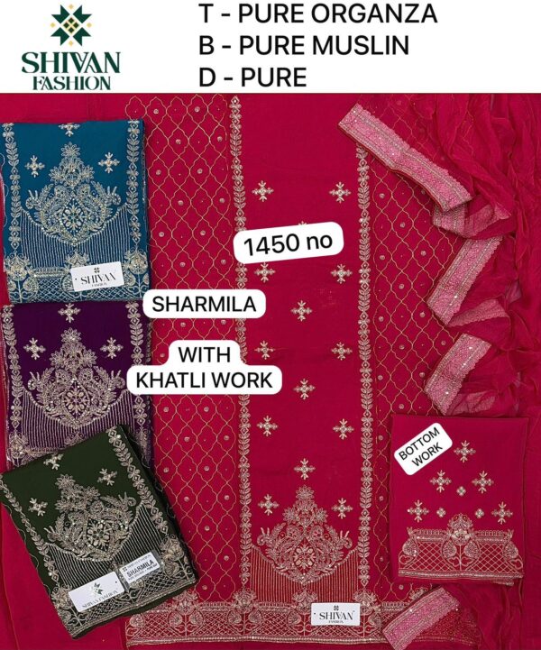 Shivansh Organza Top Pure Chiffon Dupatta Unstitched Suits