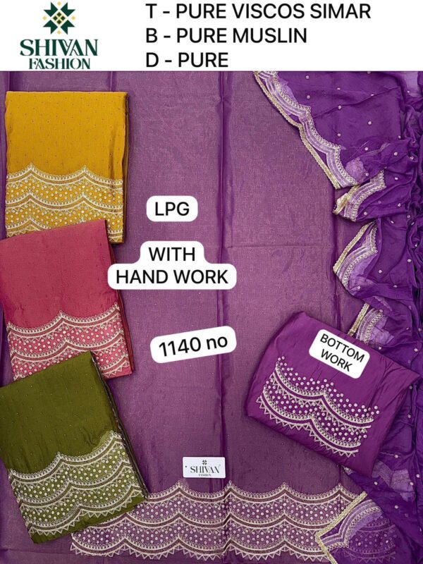 165702 Shivansh Glass Top Pure Chiffon Dupatta Unstitched Suits