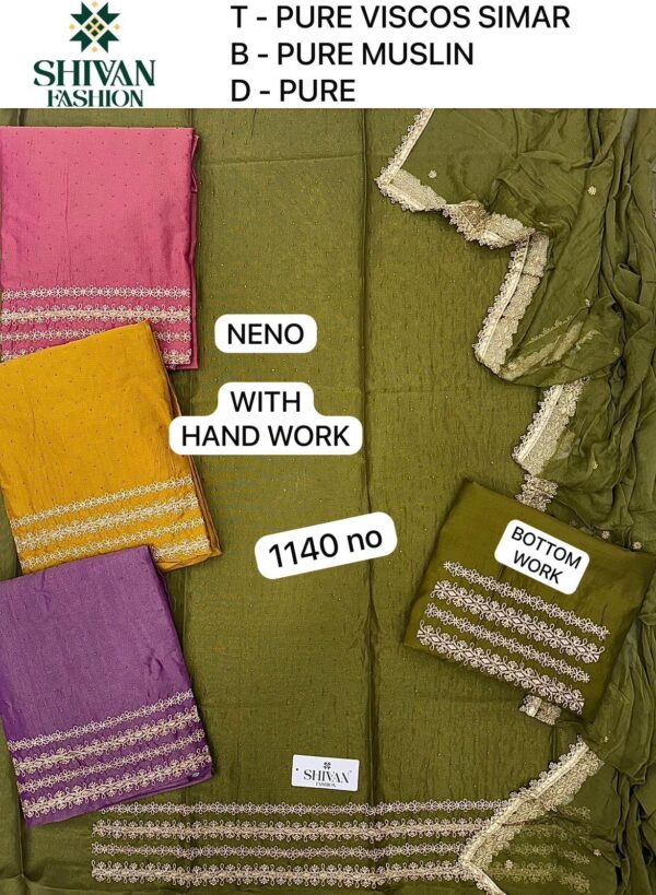 Shivansh Shimmer Top Pure Chiffon Dupatta Unstitched Suits