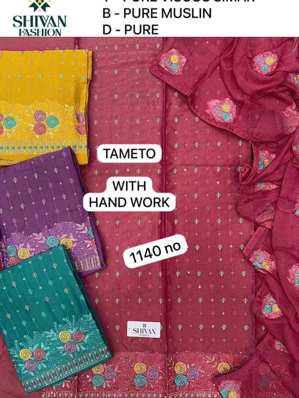 165726 Shivansh Shimmer Top Pure Chiffon Dupatta Unstitched Suits