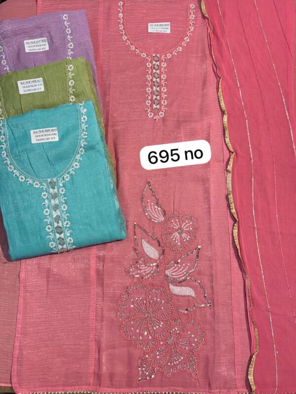 SCAK Crunchy Top Nazneen Dupatta Unstitched Suits