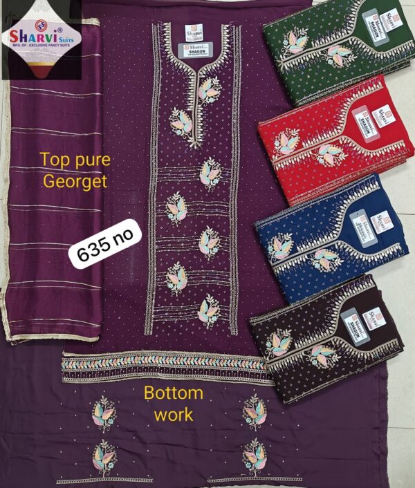 Sharvi Georgette Top Nazneen Dupatta Unstitched Suits