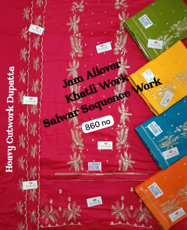 Swastik Jaam Top Nazneen Dupatta Unstitched Suits