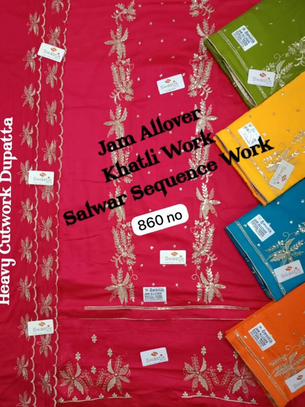 Swastik Jaam Top Nazneen Dupatta Unstitched Suits