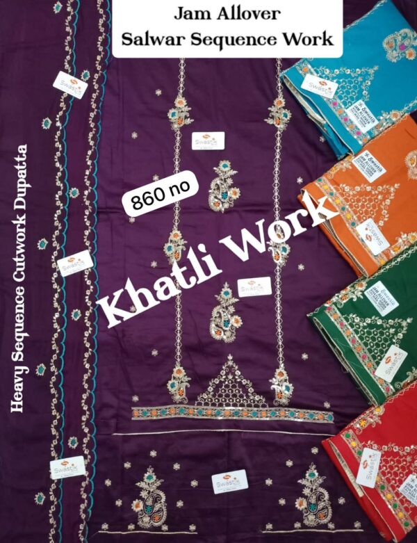 Swastik Jaam Top Nazneen Dupatta Unstitched Suits