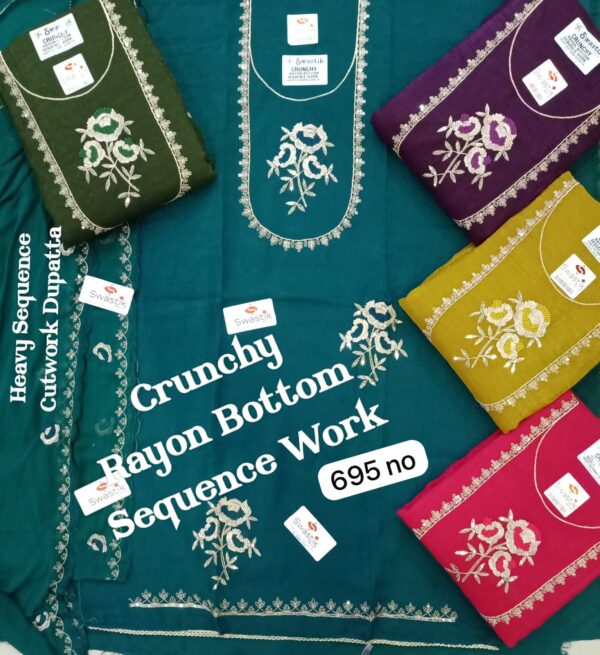 188654 Swastik Crunchy Top Nazneen Dupatta Unstitched Suits