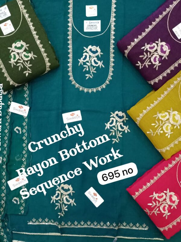 Swastik Crunchy Top Nazneen Dupatta Unstitched Suits