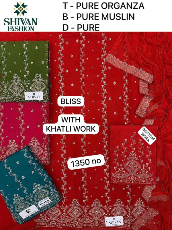 190687 Shivansh Organza Top Pure Chiffon Dupatta Unstitched Suits