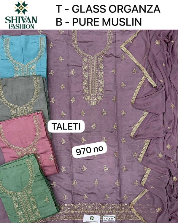 190697 Shivansh Organza Top Pure Chiffon Dupatta Unstitched Suits