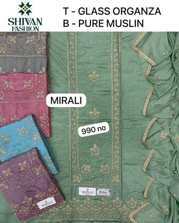 Shivansh Organza Top Pure Chiffon Dupatta Unstitched Suits