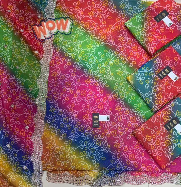 Wow Glass Top Glass Dupatta Unstitched Suits