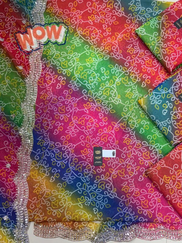 Wow Glass Top Glass Dupatta Unstitched Suits