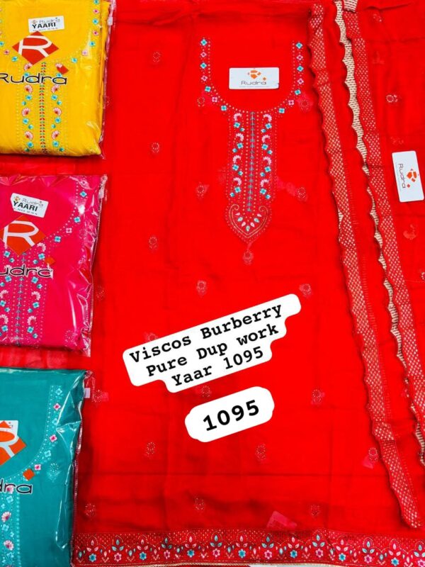 236906 Rudra Burberry Top Pure Chiffon Dupatta Unstitched Suits