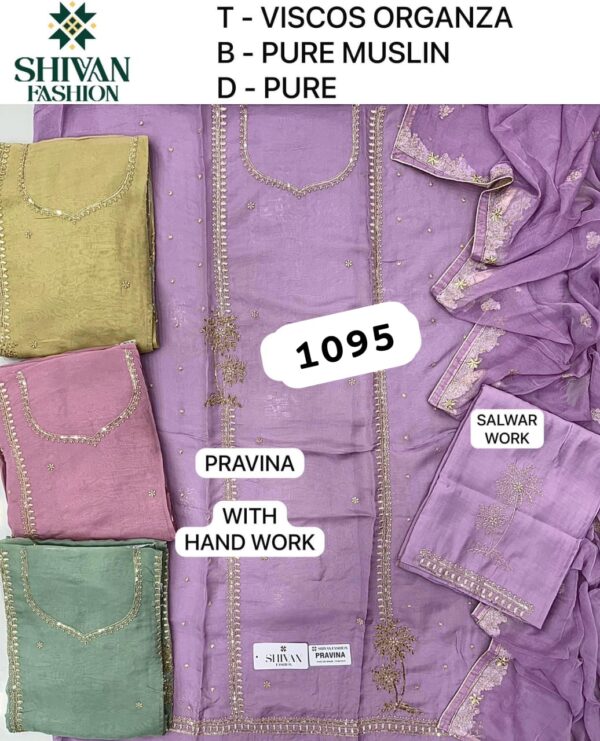 Shivansh Organza Top Pure Chiffon Dupatta Unstitched Suits