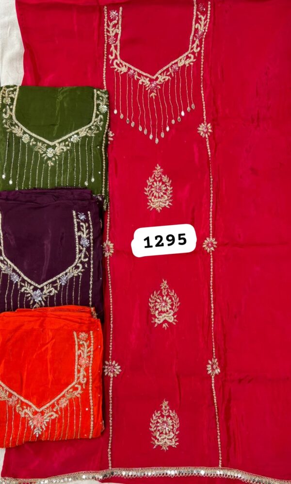 SCAK Silk Top Pure Chiffon Dupatta Unstitched Suits