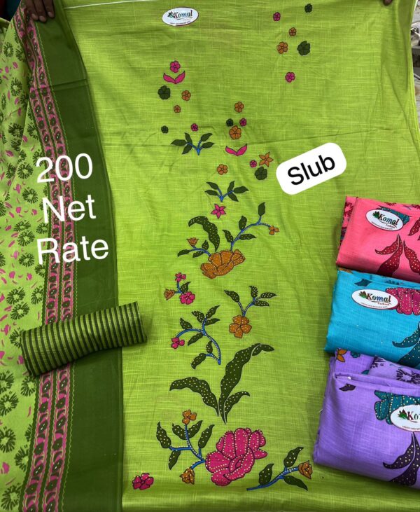 Komal Slub Top Cotton Dupatta Unstitched Suits