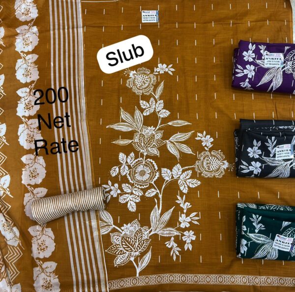 Komal Slub Top Cotton Dupatta Unstitched Suits