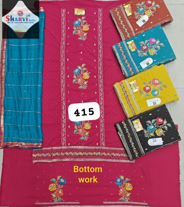 Sharvi Fiona Top Nazneen Dupatta Unstitched Suits