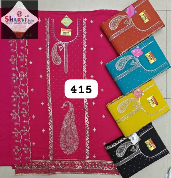 Sharvi Fiona Top Nazneen Dupatta Unstitched Suits