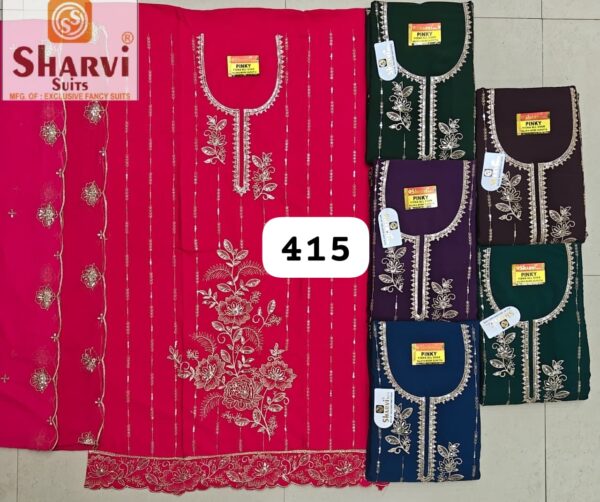 Sharvi Fiona Top Nazneen Dupatta Unstitched Suits