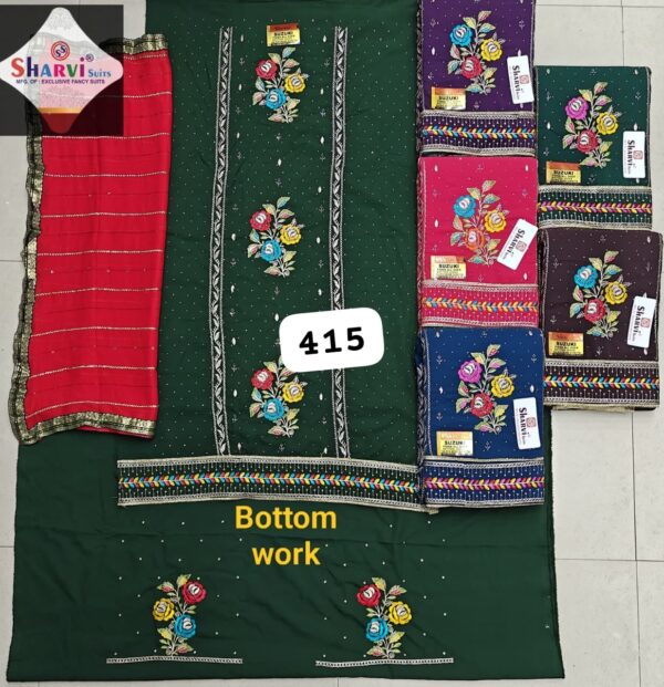 237320 Sharvi Fiona Top Nazneen Dupatta Unstitched Suits