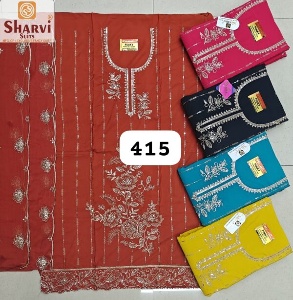 Sharvi Fiona Top Nazneen Dupatta Unstitched Suits