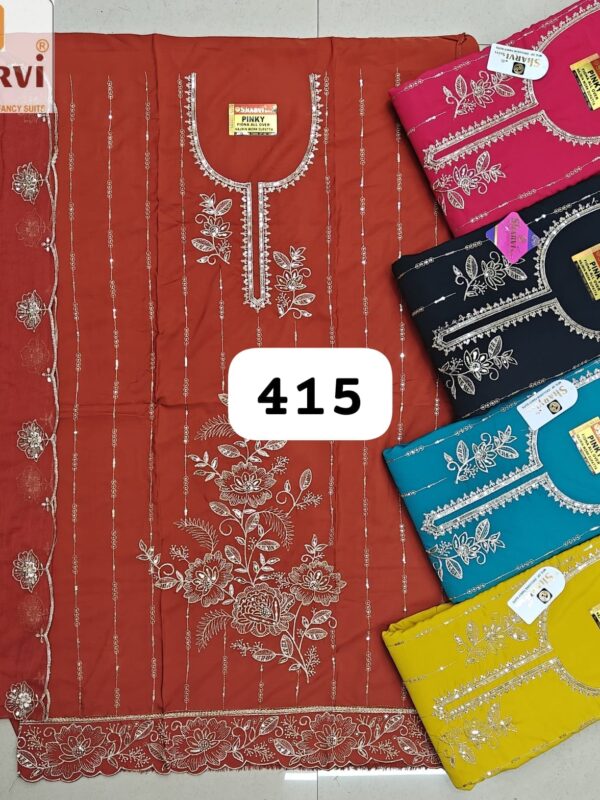 237322 Sharvi Fiona Top Nazneen Dupatta Unstitched Suits