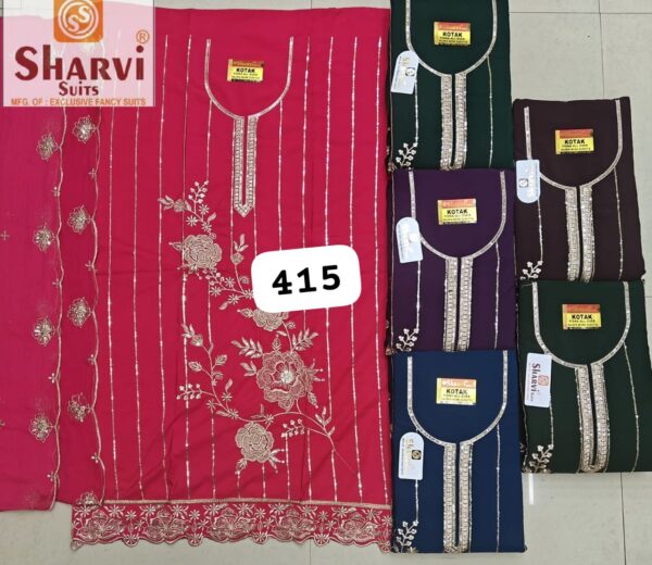 Sharvi Fiona Top Nazneen Dupatta Unstitched Suits