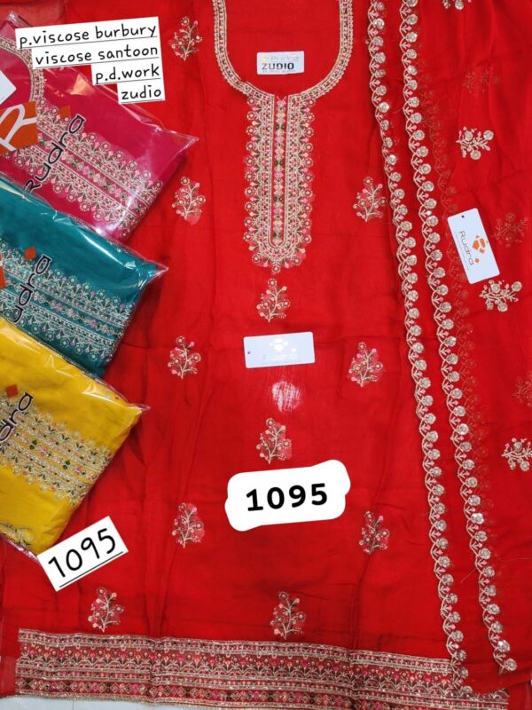 242223 Rudra Burberry Top Pure Chiffon Dupatta Unstitched Suits