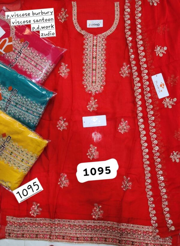 Rudra Burberry Top Pure Chiffon Dupatta Unstitched Suits