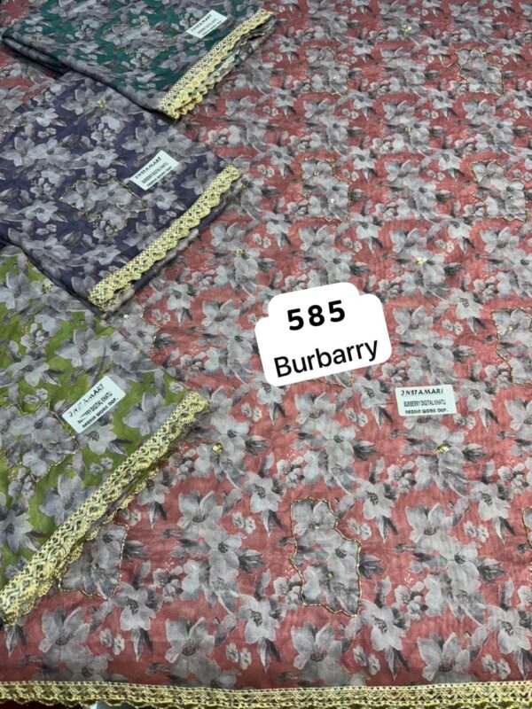 SCAK Burberry Top Nazneen Dupatta Unstitched Suits