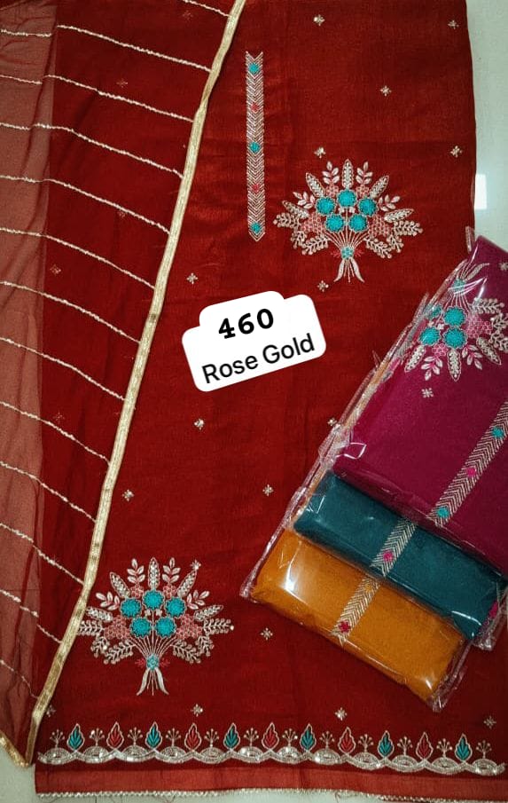 SCAK Crunchy Top Nazneen Dupatta Unstitched Suits