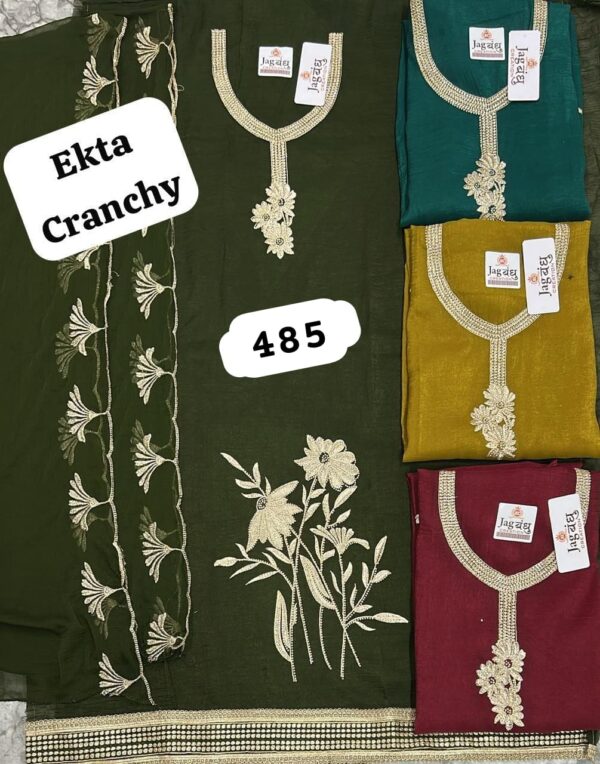 Jagbandhu Crunchy Top Nazneen Dupatta Unstitched Suits