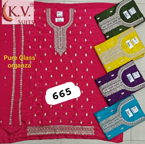 245150 KV Glass Top Nazneen Dupatta Unstitched Suits