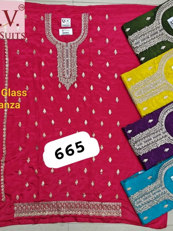 245150 KV Glass Top Nazneen Dupatta Unstitched Suits