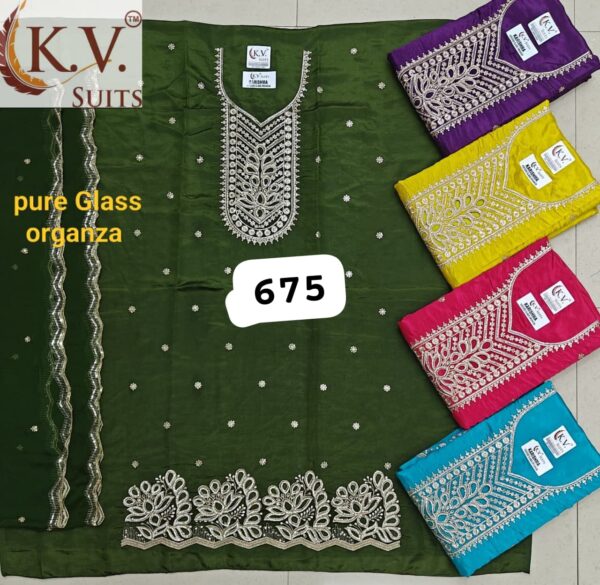 KV Glass Top Nazneen Dupatta Unstitched Suits