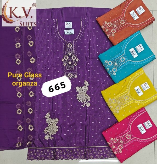 KV Glass Top Nazneen Dupatta Unstitched Suits