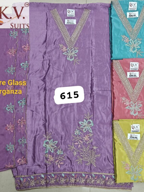 245198 KV Glass Top Nazneen Dupatta Unstitched Suits
