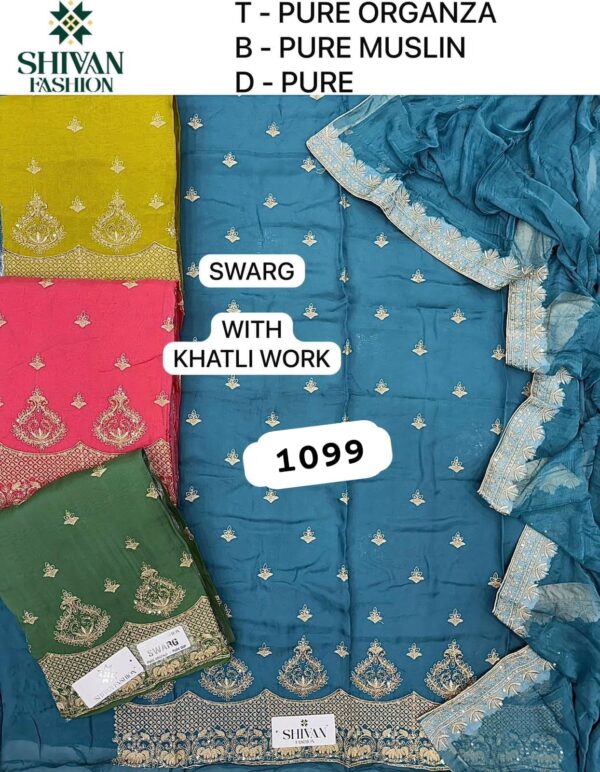 Shivansh Organza Top Pure Chiffon Dupatta Unstitched Suits