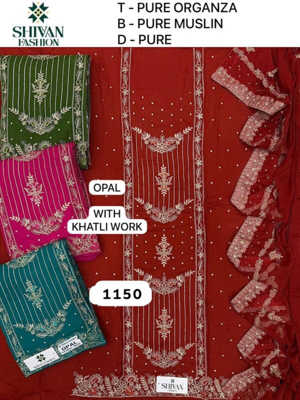 Shivansh Organza Top Pure Chiffon Dupatta Unstitched Suits