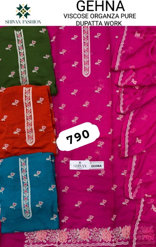 252249 Shivansh Organza Top Pure Chiffon Dupatta Unstitched Suits