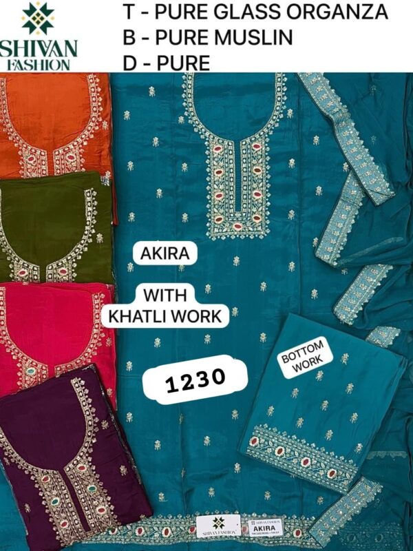 Shivansh Organza Top Pure Chiffon Dupatta Unstitched Suits