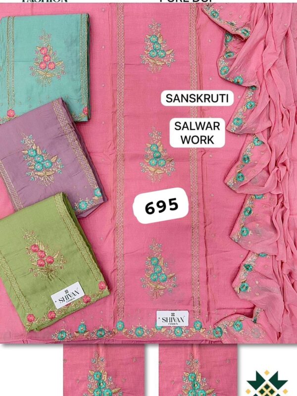 252258 Shivansh Muslin Top Pure Chiffon Dupatta Unstitched Suits